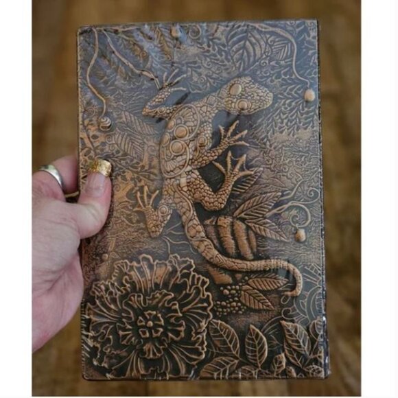 Bronze Gecko Lizard 3D Jeweled Diary Notebook - Picture 4 of 6
